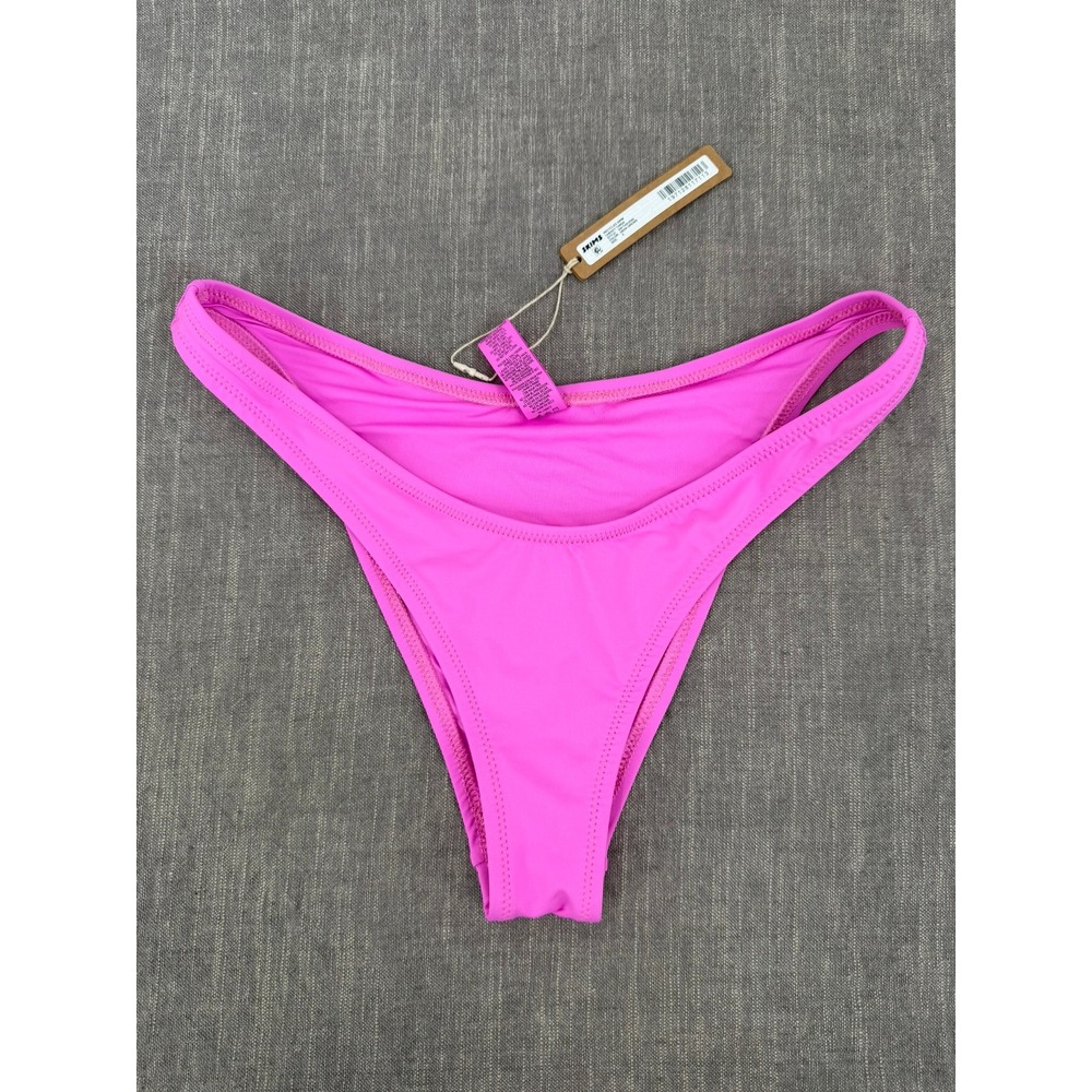 SKIMS Recycled Swim Cheeky Tanga Bikini Bottom Neon Orchid Pink Size S NWT